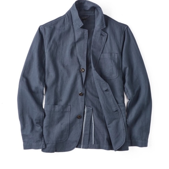Flint and Tinder sz S Stylish cotton linen Navy Blazer great pre owned condition - Picture 1 of 10